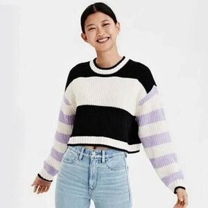 EUC American Eagle striped cotton blend Sweater M
